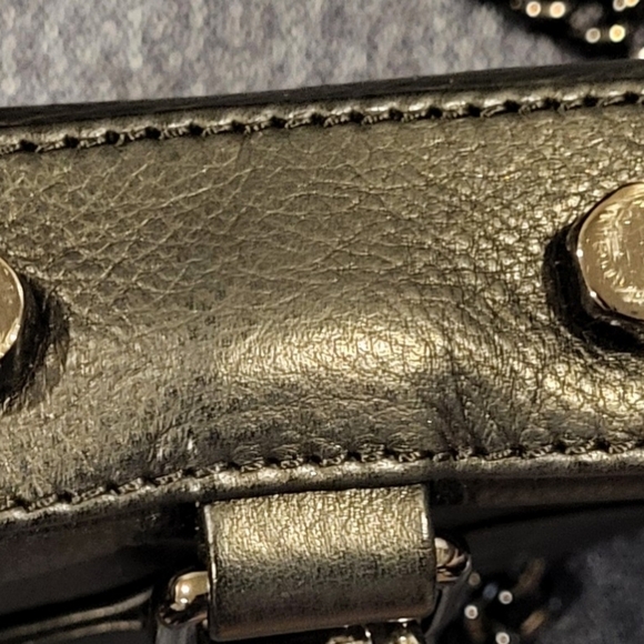 Rebecca Minkoff M.A.C. Black Leather Crossbody Bag Purse With Black Accents - Picture 14 of 16